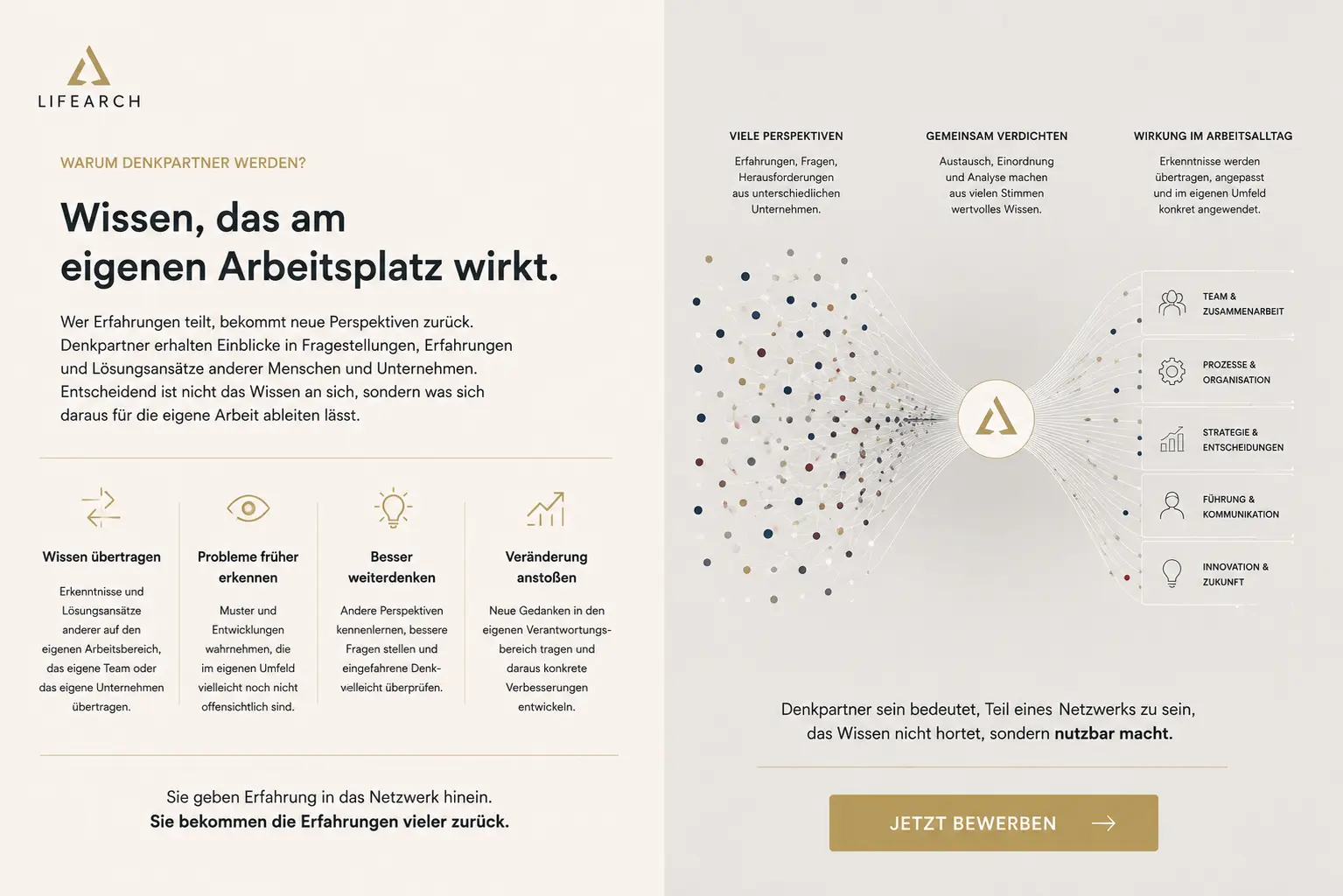Denkpartner teilen Erfahrungen und gewinnen Wissen aus vielen Perspektiven für ihren eigenen Arbeitsalltag.